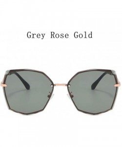 Oversized Women's Fashion Oversizeed Sunglasses Square Frameless Gradient Glasses UV400 - Grey - CQ199MALDXG $12.85