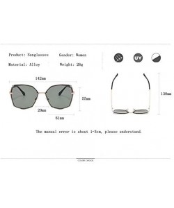 Oversized Women's Fashion Oversizeed Sunglasses Square Frameless Gradient Glasses UV400 - Grey - CQ199MALDXG $12.85