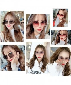 Oversized Women's Fashion Oversizeed Sunglasses Square Frameless Gradient Glasses UV400 - Grey - CQ199MALDXG $12.85