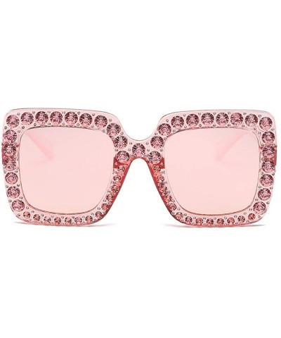 Goggle Women Fashion Artificial Diamond Cat Ear Quadrate Metal Frame Classic Sunglasses - C - CN18TCDX46O $7.40