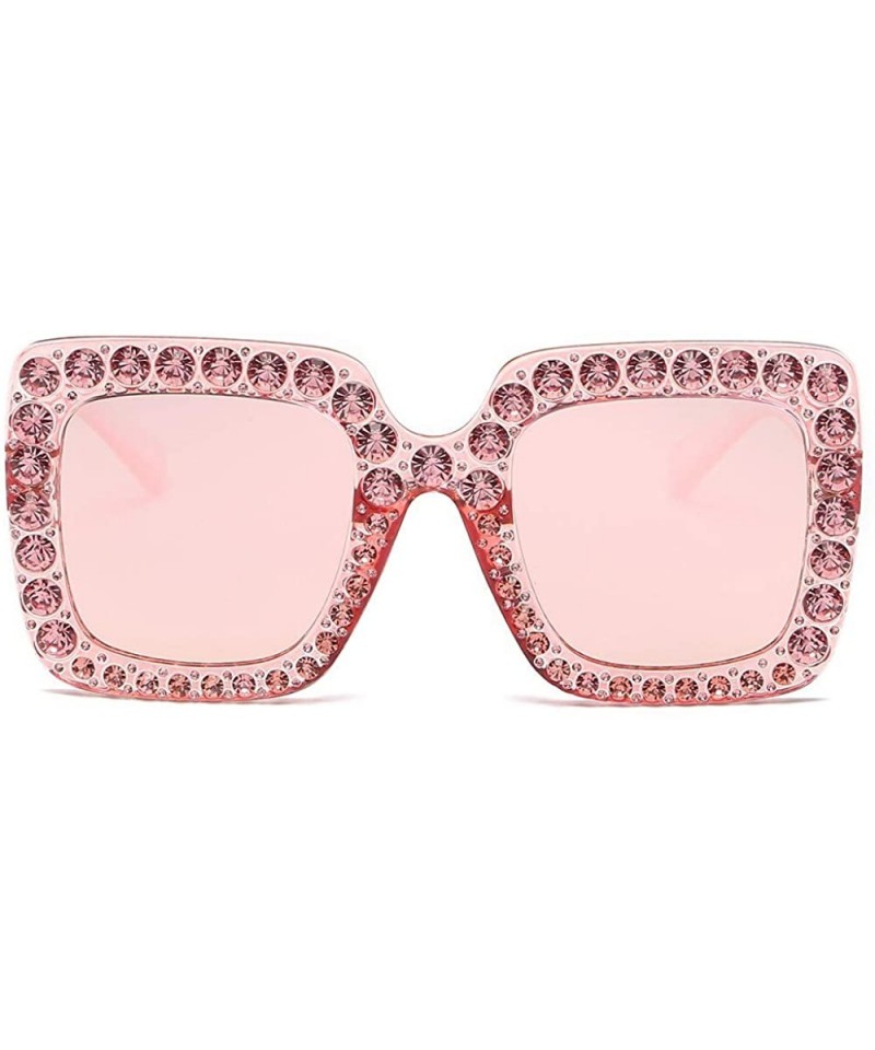 Goggle Women Fashion Artificial Diamond Cat Ear Quadrate Metal Frame Classic Sunglasses - C - CN18TCDX46O $7.40