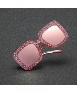 Goggle Women Fashion Artificial Diamond Cat Ear Quadrate Metal Frame Classic Sunglasses - C - CN18TCDX46O $7.40