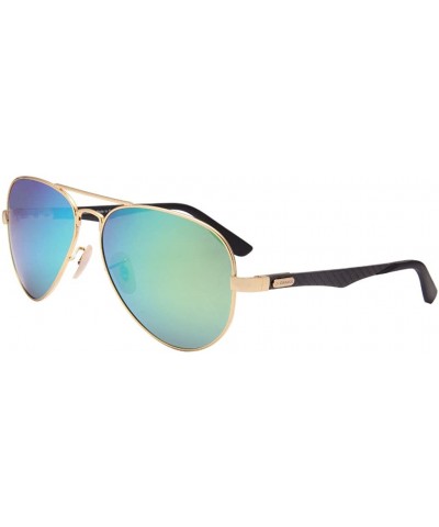 Oversized Polarized Womens Mens Aviator Metal Fashion Sunglasses UV Protection J808T - Green - C91858S7GEK $34.89