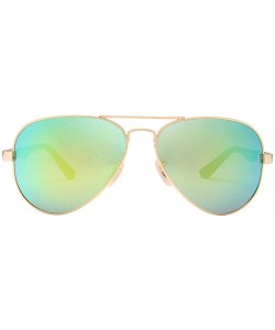 Oversized Polarized Womens Mens Aviator Metal Fashion Sunglasses UV Protection J808T - Green - C91858S7GEK $34.89