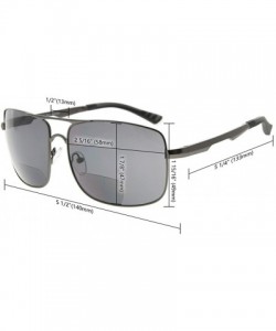 Rectangular Polycarbonate Polarized Sunglasses Men - Black/Silver Mirror - CR186L64GOR $39.05