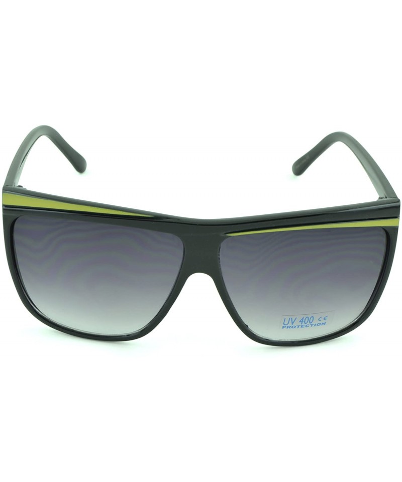 Wrap Unisex Modern Bold Fashion UV Lens Sunglasses in Assorted Colors - Lime Accent - CE129KC0Q9Z $8.90