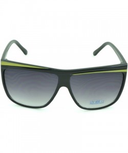 Wrap Unisex Modern Bold Fashion UV Lens Sunglasses in Assorted Colors - Lime Accent - CE129KC0Q9Z $8.90