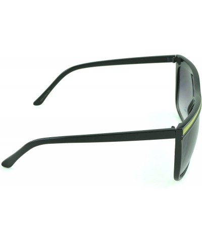 Wrap Unisex Modern Bold Fashion UV Lens Sunglasses in Assorted Colors - Lime Accent - CE129KC0Q9Z $8.90