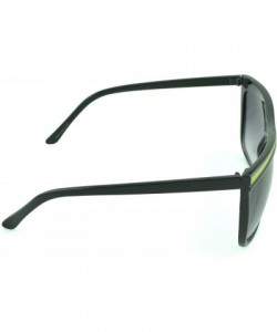 Wrap Unisex Modern Bold Fashion UV Lens Sunglasses in Assorted Colors - Lime Accent - CE129KC0Q9Z $8.90