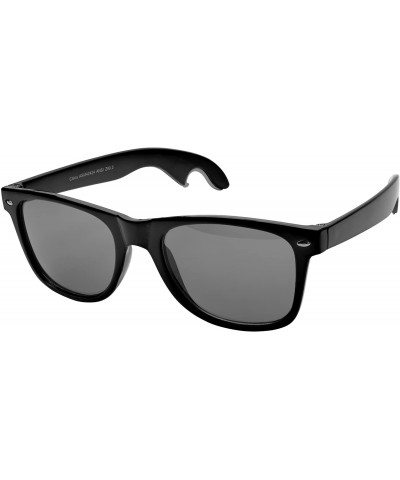 Goggle Sun Ray Sunglasses With Bottle Opener - Solid Black - CY18CTHT3KO $8.99
