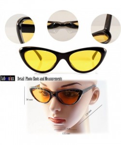 Goggle Goggles Slim Oval Cat-Eye Pop Color Sunglasses A089 - White/ Pink - C71805XXGUZ $11.89