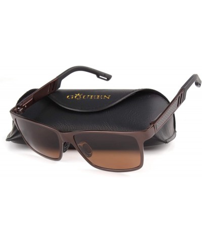 Wayfarer Men's Retro Al-Mg Frame Polarized Sunglasses UV400 Protection MS0 - Brown Brown - CK17YK4Z2C2 $34.60