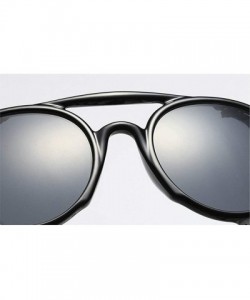 Round Fashion New Lady Punk Sunglasses Round Decoration Mirror Unisex Sun Glasses UV400 - Black - CG18QX4QYQA $19.54