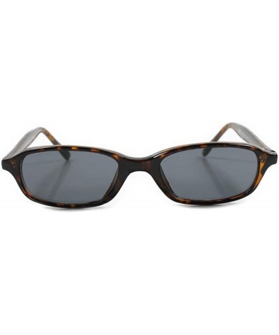 Rectangular Classic Old Vintage 80s 90s Indie Rectangle Sunglasses - Tortoise / Gray - CP18ECE9D5Q $11.79