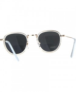 Round Retro Round Double Rim Bifocal Reading Sunglasses - Gold Clear Black - CL180ZKKNCS $10.21