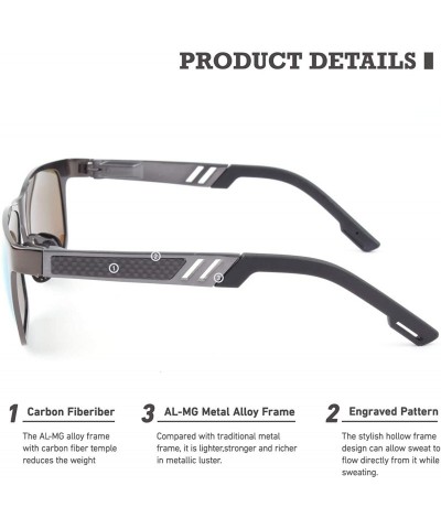 Wayfarer Men's Retro Al-Mg Frame Polarized Sunglasses UV400 Protection MS0 - Brown Brown - CK17YK4Z2C2 $20.76
