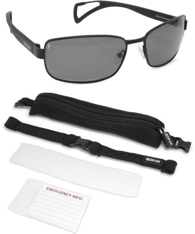 Aviator Dakota Watch Company Men's Wrap Polarized Sunglasses - Black/Gray - CU11SD2EQLD $58.40