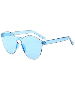 Round Unisex Fashion Candy Colors Round Outdoor Sunglasses Sunglasses - Light Blue - CE199XK2XZR $14.28