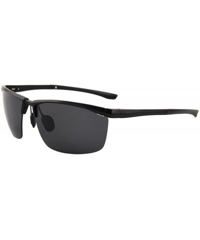 Sport Hot Fashion Driving Polarized Sunglasses for Men & Women Aluminum Metal Frame Ultra Light has Swagger! - Black - CG18E2...