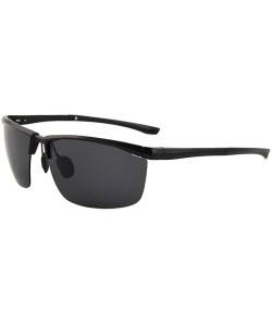 Sport Hot Fashion Driving Polarized Sunglasses for Men & Women Aluminum Metal Frame Ultra Light has Swagger! - Black - CG18E2...