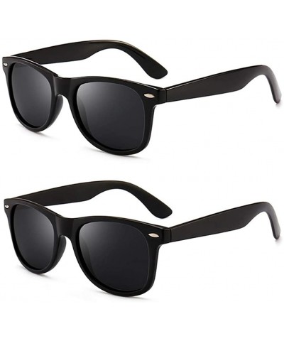 Oversized Polarized Sunglasses for Men Women Fashion Classic Mirror Lens UV Blocking Sun Glasses - Matte Black+bright Black -...