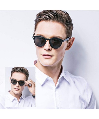 Oversized Polarized Sunglasses for Men Women Fashion Classic Mirror Lens UV Blocking Sun Glasses - Matte Black+bright Black -...