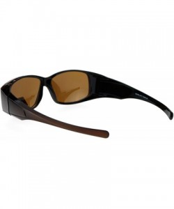 Rectangular Womens Polarized Lens Lightweight 60mm Fit Over Sunglasses - Brown - CH12N21WO90 $11.17