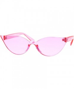 Rimless Thick Panel Rimless Gothic Cat Eye Hippie Color Plastic Sunglasses - Pink - CQ18TTEM0HK $9.49