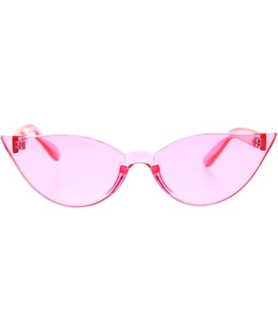Rimless Thick Panel Rimless Gothic Cat Eye Hippie Color Plastic Sunglasses - Pink - CQ18TTEM0HK $26.33