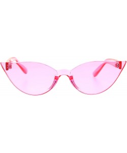 Rimless Thick Panel Rimless Gothic Cat Eye Hippie Color Plastic Sunglasses - Pink - CQ18TTEM0HK $9.49