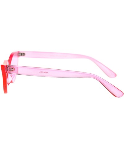 Rimless Thick Panel Rimless Gothic Cat Eye Hippie Color Plastic Sunglasses - Pink - CQ18TTEM0HK $9.49