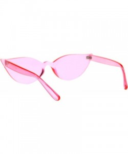 Rimless Thick Panel Rimless Gothic Cat Eye Hippie Color Plastic Sunglasses - Pink - CQ18TTEM0HK $26.33
