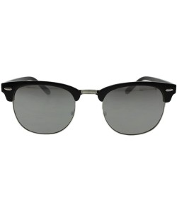 Rimless Parker - Retro Semi-rimless Sunglasses with Microfiber Pouch - Black / Silver Mirror - C8187UCXHIN $11.69
