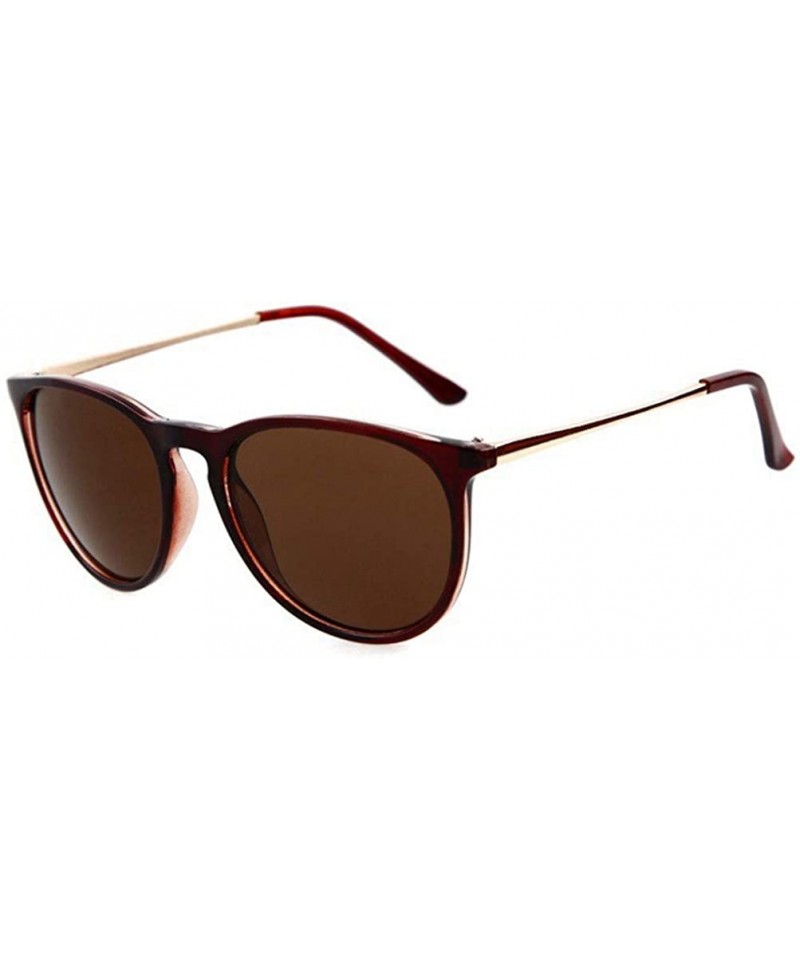 Round sunglasses for women Retro Round Sunglasses Men Oval Frame Sun Glasses - 4 - CH18WWMIM2D $22.29