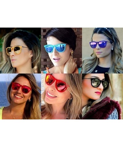 Round sunglasses for women Retro Round Sunglasses Men Oval Frame Sun Glasses - 4 - CH18WWMIM2D $22.29