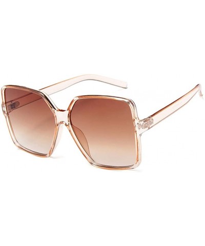 Rectangular Vintage Gradient Sunglasses-Oversize Square Shade Glasses-Polarized-Unisex - E - CH1905XSS8T $23.53