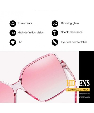 Rectangular Vintage Gradient Sunglasses-Oversize Square Shade Glasses-Polarized-Unisex - E - CH1905XSS8T $23.53