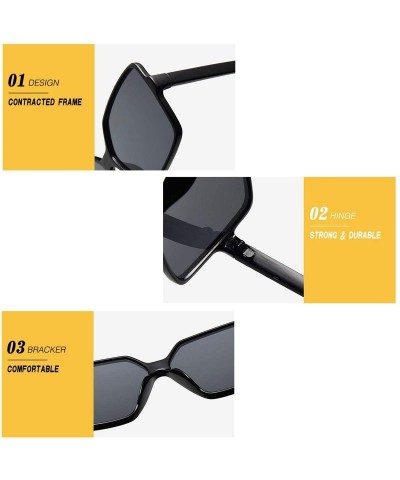 Rectangular Vintage Gradient Sunglasses-Oversize Square Shade Glasses-Polarized-Unisex - E - CH1905XSS8T $23.53