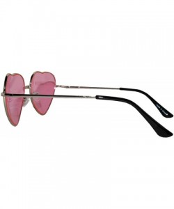 Aviator Stylish Heart Shaped Metal Frame Aviator Colored Lens Sunglasses - Silver_frame_pink_lens - CS12N24HQUN $12.38