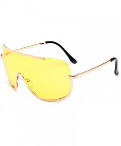 Aviator Women Vintage Retro Glasses Unisex Fashion Aviator Mirror Lens Sunglasses - Yellow - CJ18DXMAXTL $11.23