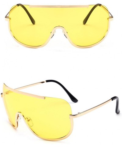 Aviator Women Vintage Retro Glasses Unisex Fashion Aviator Mirror Lens Sunglasses - Yellow - CJ18DXMAXTL $11.23