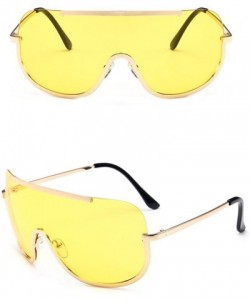 Aviator Women Vintage Retro Glasses Unisex Fashion Aviator Mirror Lens Sunglasses - Yellow - CJ18DXMAXTL $11.23