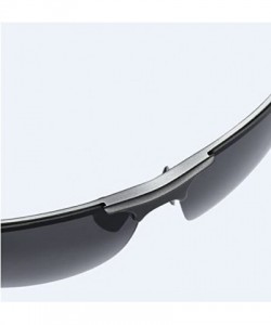Rimless ETAI Men's Driving Polarized Sports Sunglasses Series UV400 Al-Mg Alloy For Men 8177 - Sliver - CG18GTQS4R9 $24.44