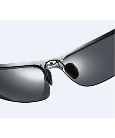 Rimless ETAI Men's Driving Polarized Sports Sunglasses Series UV400 Al-Mg Alloy For Men 8177 - Sliver - CG18GTQS4R9 $24.44