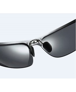 Rimless ETAI Men's Driving Polarized Sports Sunglasses Series UV400 Al-Mg Alloy For Men 8177 - Sliver - CG18GTQS4R9 $24.44