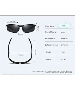 Rimless ETAI Men's Driving Polarized Sports Sunglasses Series UV400 Al-Mg Alloy For Men 8177 - Sliver - CG18GTQS4R9 $24.44