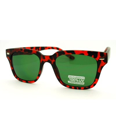 Rectangular Retro Style Square Sunglasses Classic Designer Fashion Eyewear - Tortoise - CX11DWEKOY5 $11.28