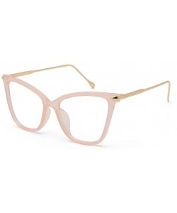 Aviator Lightweight Cat Eye Glasses for Women - Design Leopard Eyeglasses Big Frame Non Prescription Eyewear - Pink - CC19648...