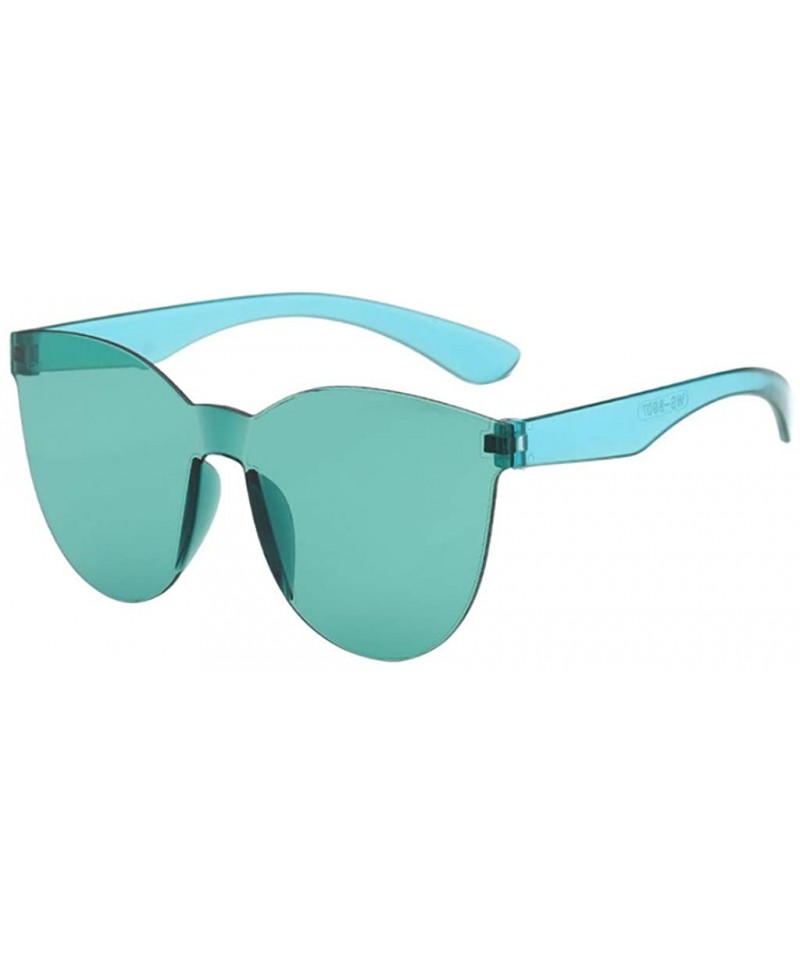 Oversized Square Sunglasses Rimless Frame Candy Color Glasses