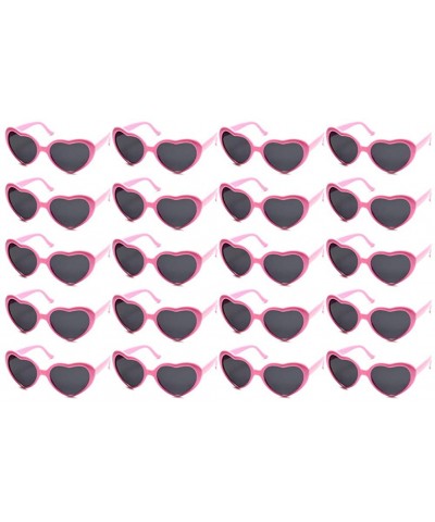 Oversized 10 Packs Neon Colors Wholesale Heart Sunglasses - 20 Packs Pink - CC18G0IISET $20.29